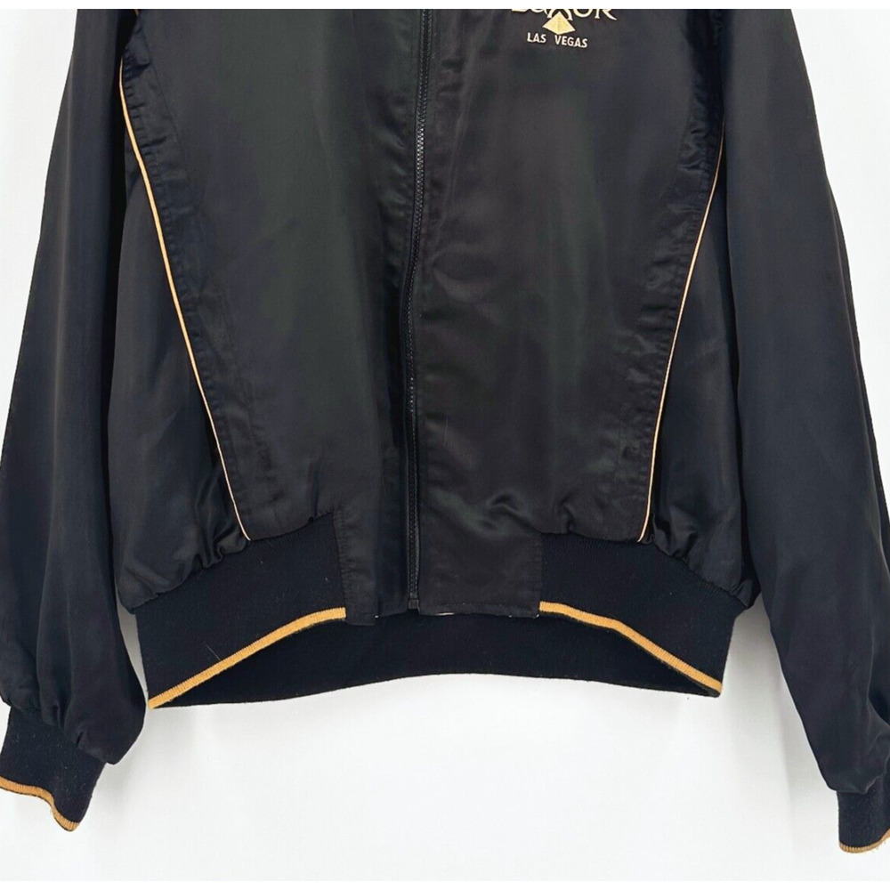 VTG M.A.P 80s Satin Bomber Luxor Las Vegas XL Jacket Zip Made In USA Embroidered - Picture 4 of 7